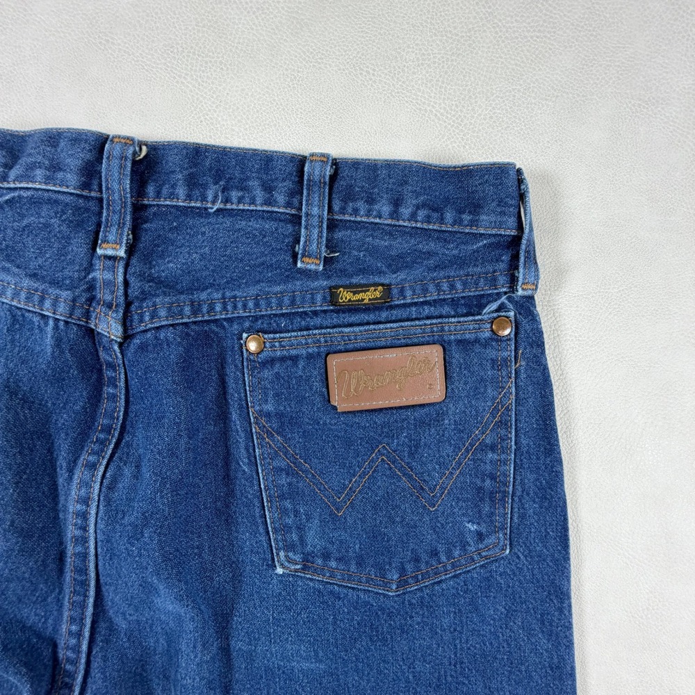 Wrangler Cowboy Cut Jeans Mens 34x38 Blue Straight Leg Made in USA 90s‎ Vintage - Picture 4 of 15